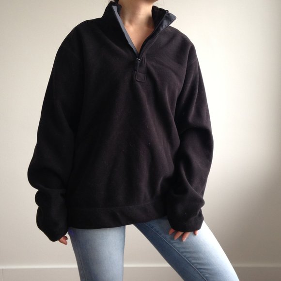 GAP - Black Quarter Zip Polar Fleece Pullover - Picture 1 of 8